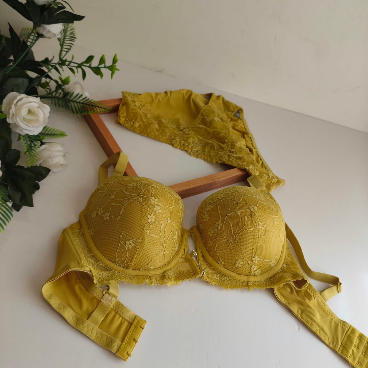 BIG SIZE THIN PAD BRA SET - D CUP