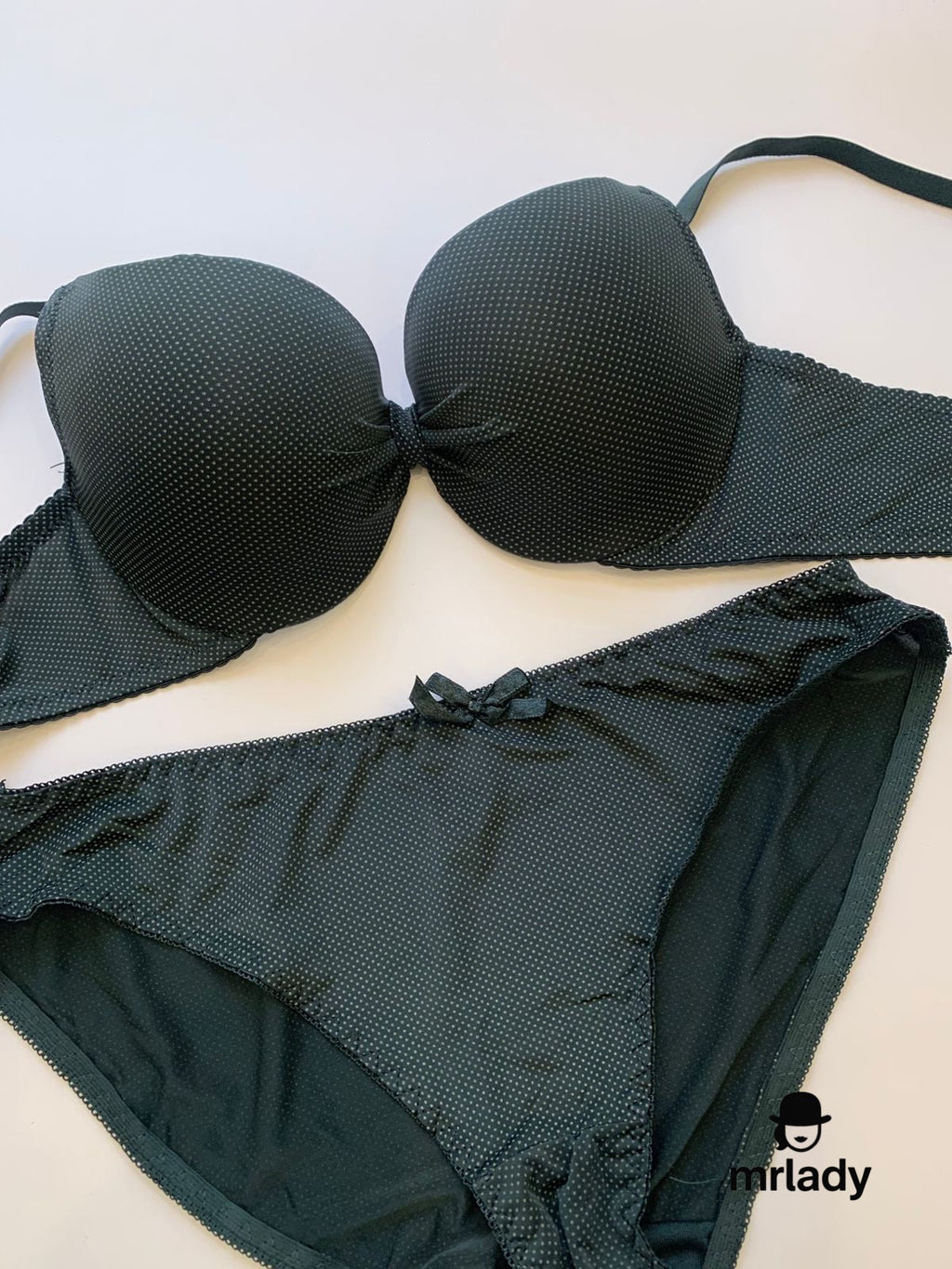DOTTED LIGHT PUSH UP BRA SET