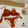 LEATHER THIN PAD BRA SET