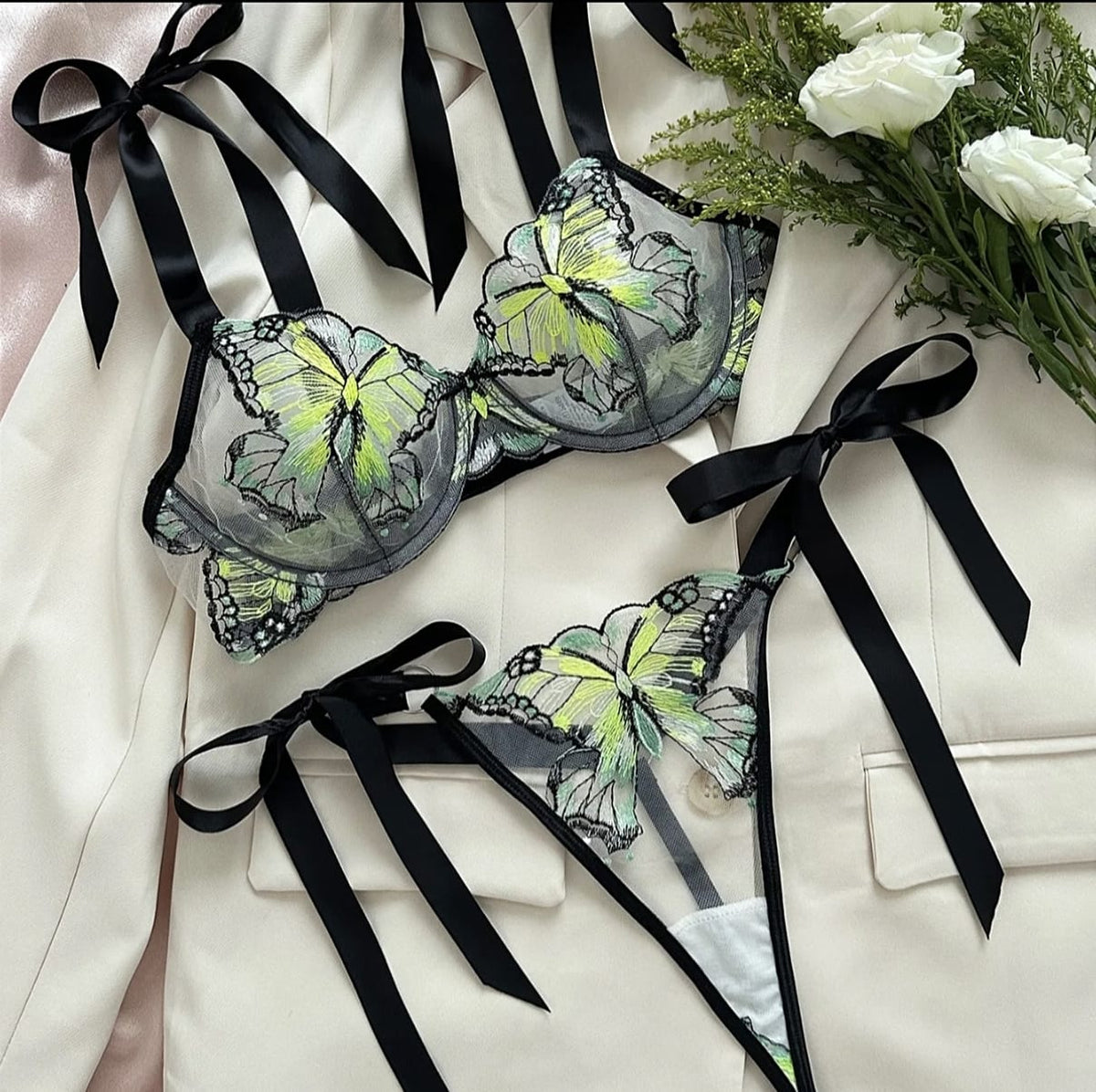 BUTTERFLY NET BRA SET