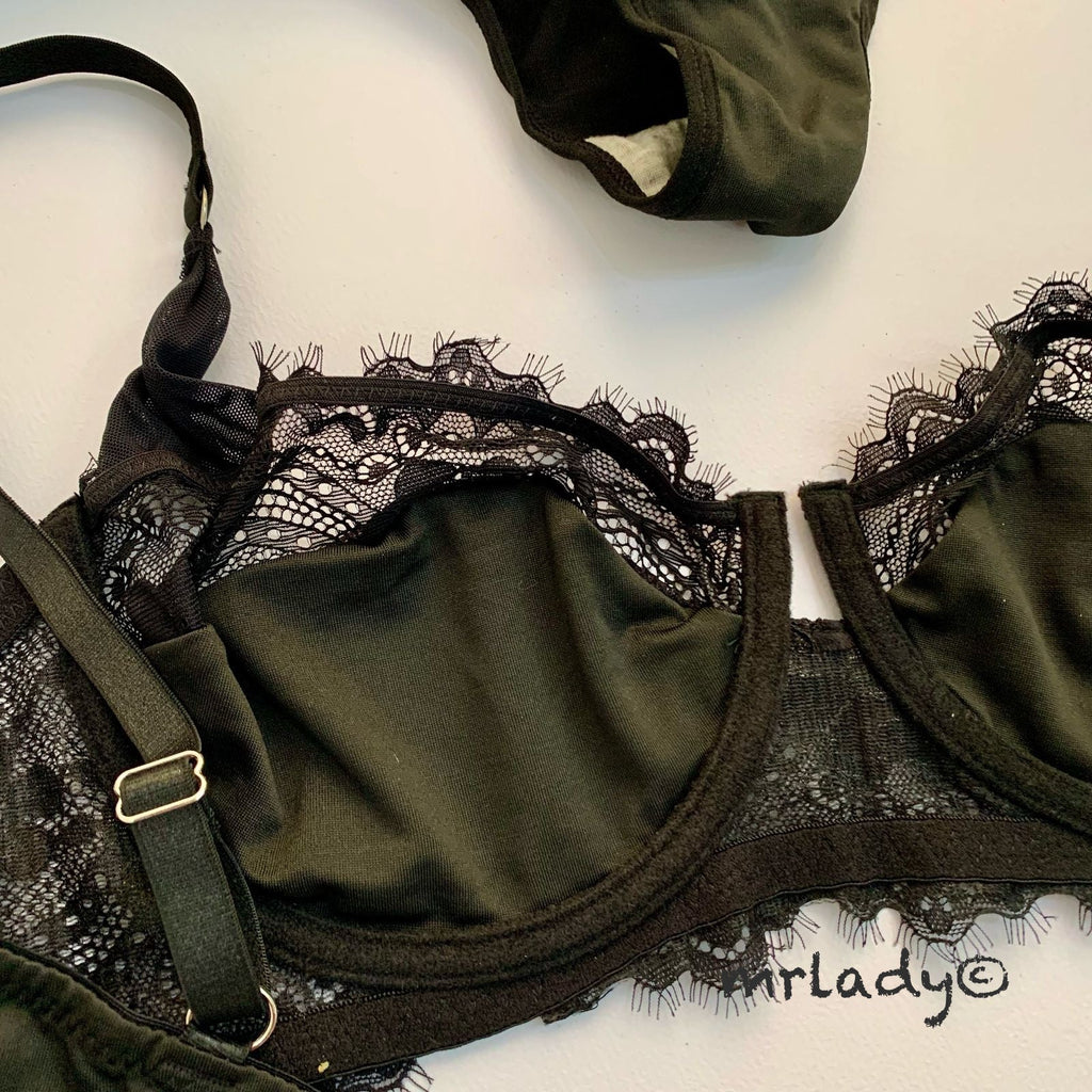 FLORAL NET BRA SET
