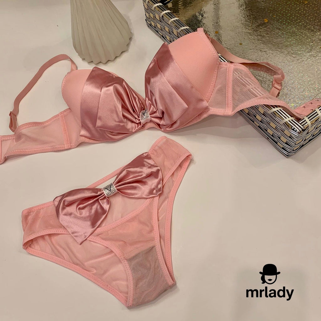 FRONT BOW THIN PAD BRA SET