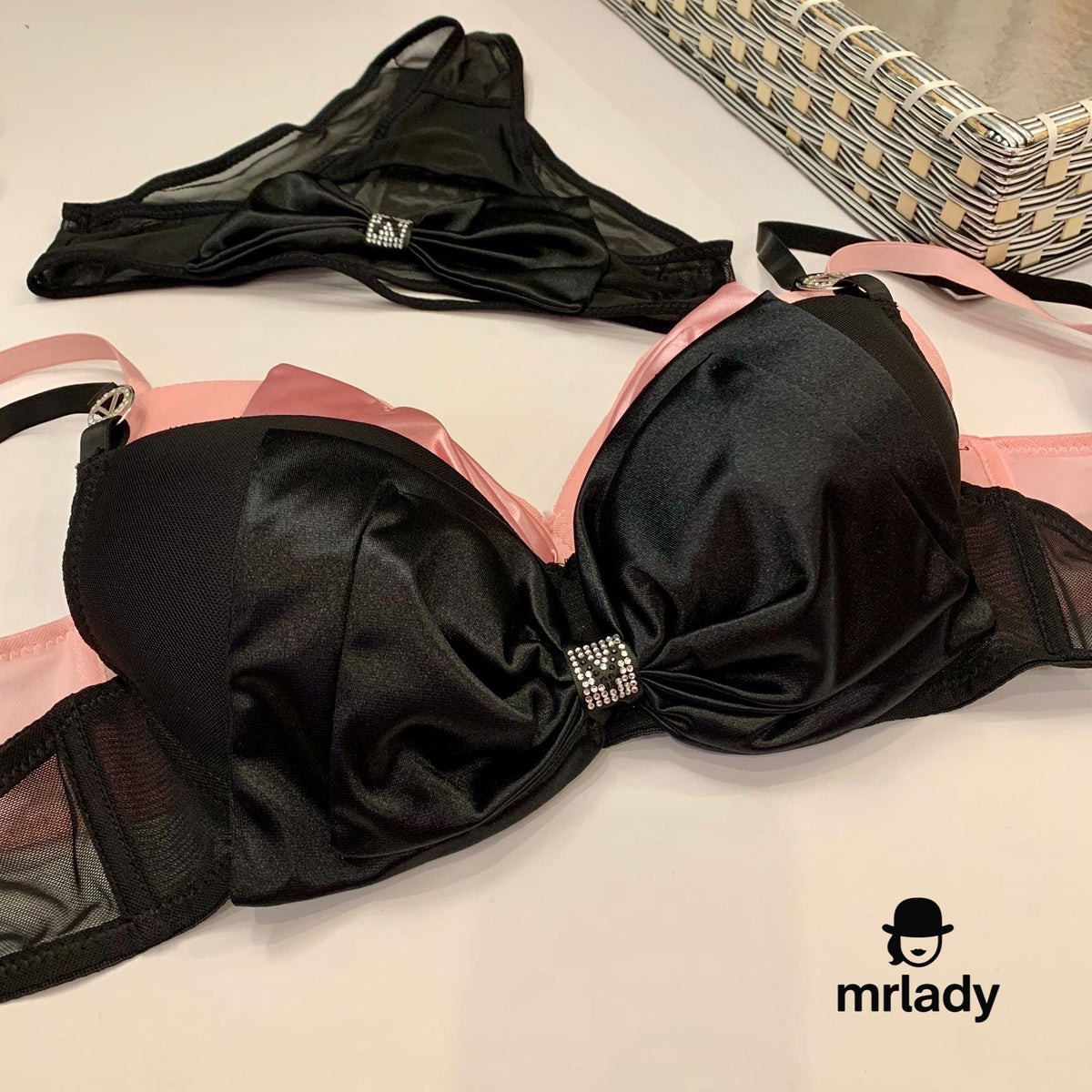 FRONT BOW THIN PAD BRA SET