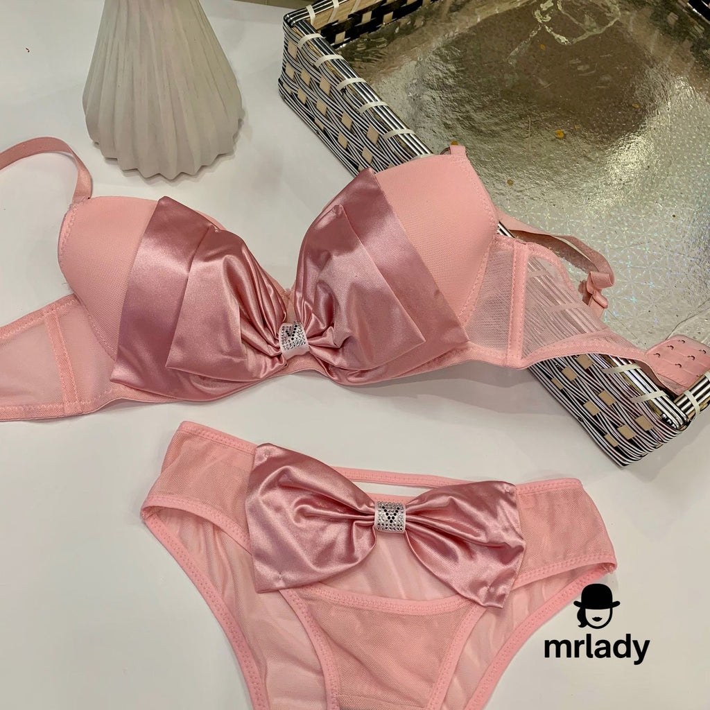 FRONT BOW THIN PAD BRA SET