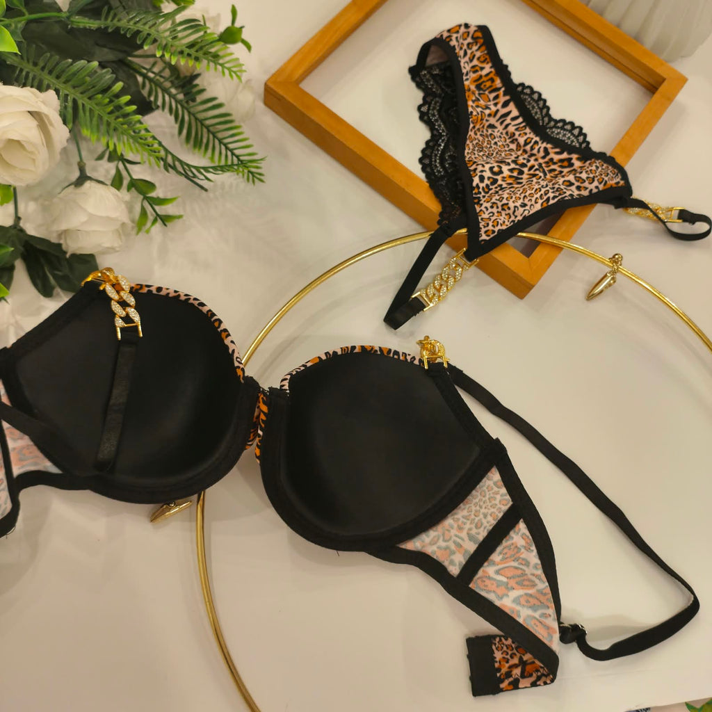 LEOPARD THIS PAD BRA SET
