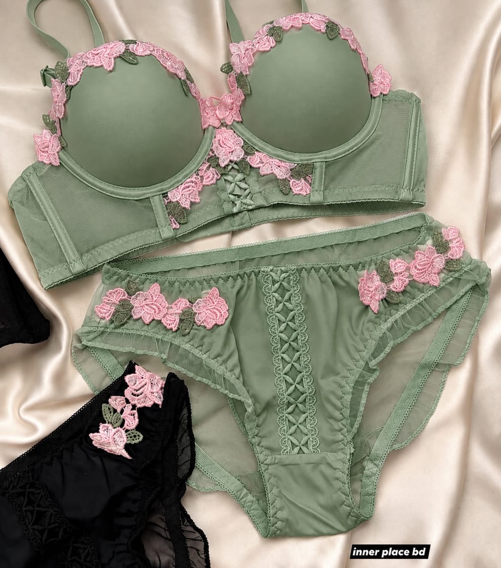 Elegant Embroidered Bra & Panty