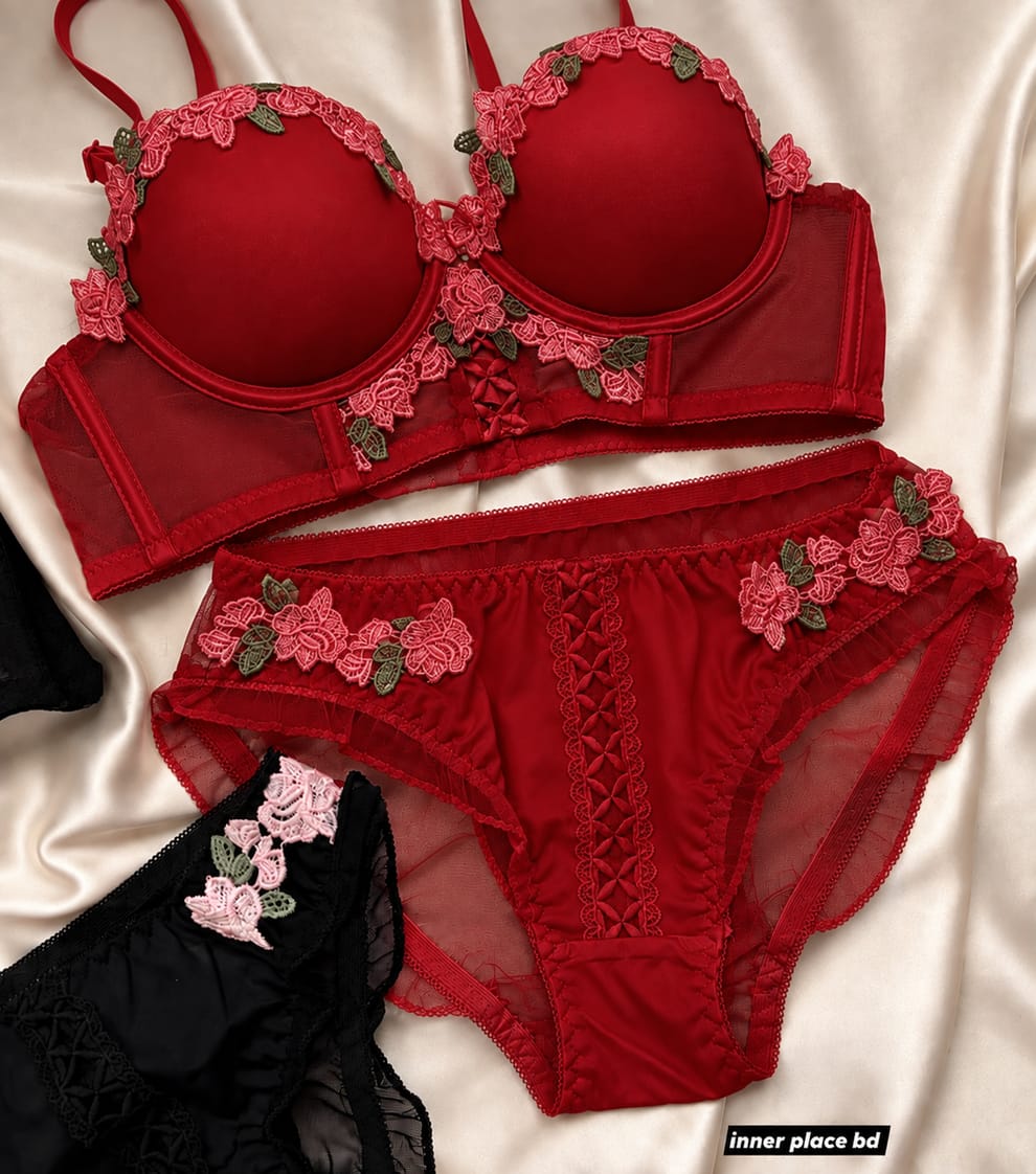 Elegant Embroidered Bra & Panty